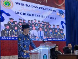 Hadiri Wisuda LPK Bina Mandiri Labuha, Wabub Halsel Dorong Lulusan Kuasai Bahasa Asing